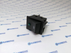 Выключатель балансирный монтажные размеры 30x22 мм зелён. 2NO 250В