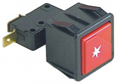 Выключатель нажимной кнопочный монтажные размеры 28,5x28,5 мм красн. 1NO 250В