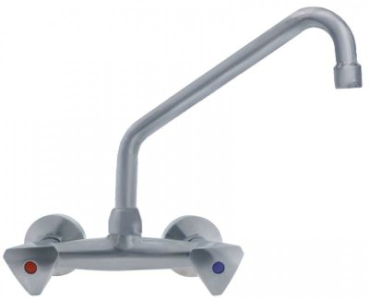 Кран-смеситель настенный GEV серия INOX LINE стенка верхняя керамическая часть