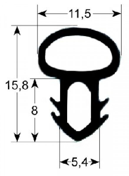 Уплотнитель дверной профиль 2040 Кол-во в уп-вке товар, продаваемый по метрам