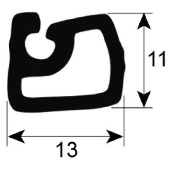 Уплотнитель для холодильной камеры профиль 9976 чёрн. Кол-во в уп-вке товар, продаваемый на метры