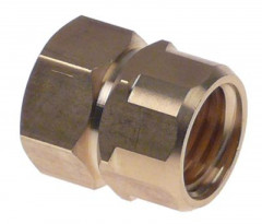 Втулка для резьбового соединения резьба M16 слева латунь Д 25мм ширина зева ключа 20 верхняя часть