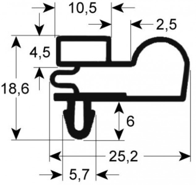 Уплотнитель изоляционный профиль 9010 Ш 573мм Д 1605мм посадочный размер