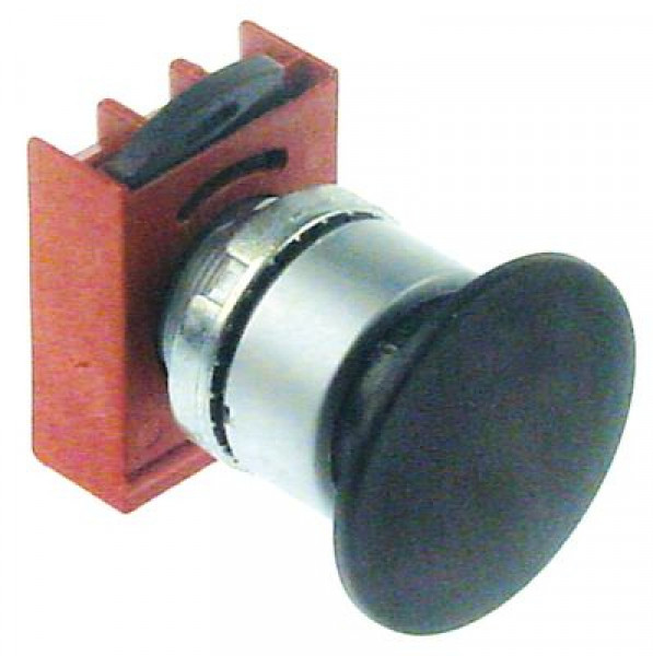 Выключатель кнопочный грибовидный чёрн. монтажные размеры ø22 мм