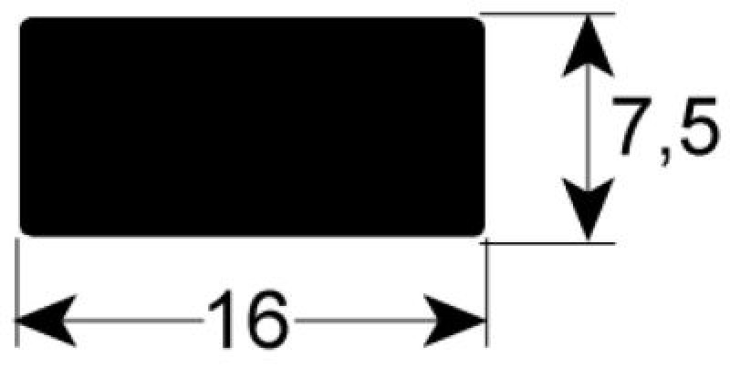 Уплотнитель Ш 17мм В 8мм силикон Кол-во в уп-вке товар, продаваемый по метрам