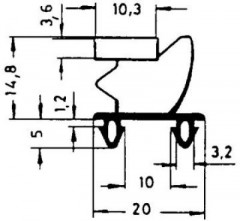 Уплотнитель изоляционный профиль 9795 Ш 465мм Д 1630мм посадочный размер