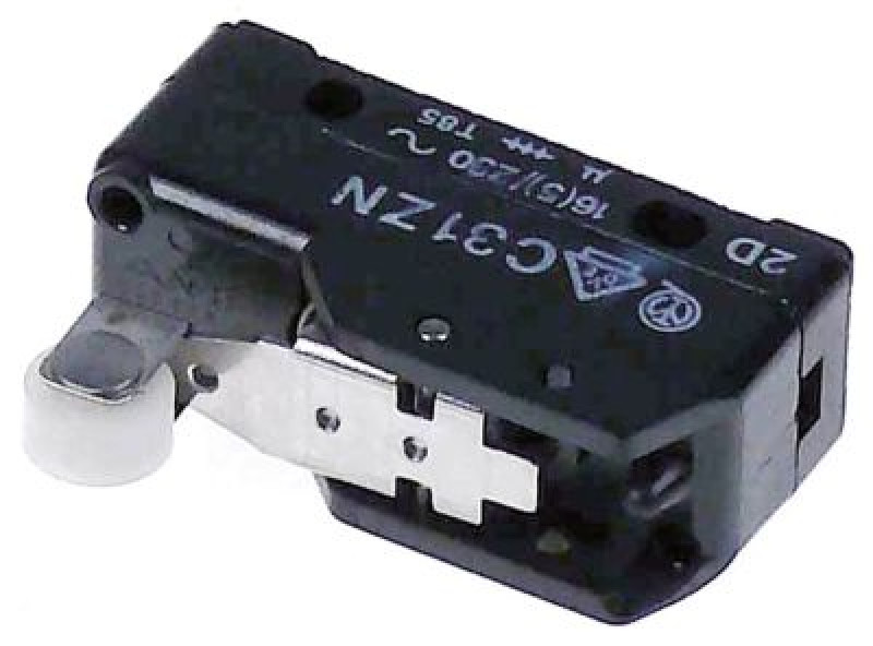 Микровключатель приводится в действие при помощи рычага-ролика