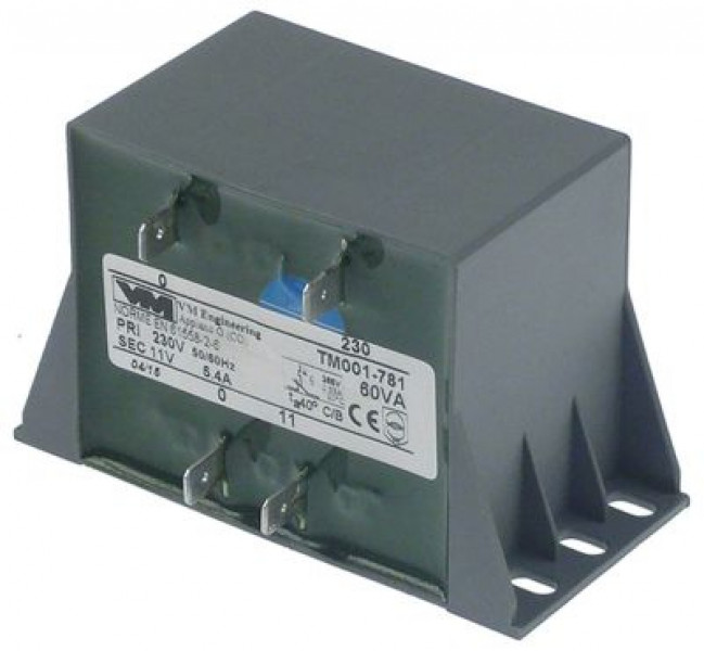 Трансформатор первич. 230 В перем. тока вторичное 11VAC 60ВА вторичный 54А