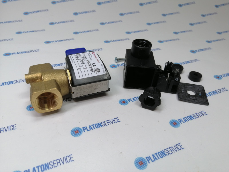 Клапан электромагнитный латунь присоединение 3/8" Д 44мм вход 3/8" 2-ходов. 230 В перем. тока