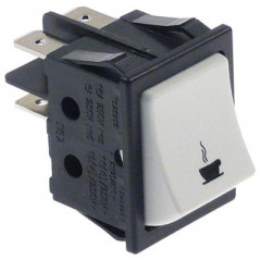 Выключатель балансирный монтажные размеры 30x22 мм бел. 2NO 250В присоединение плоский штекер 6,3 мм