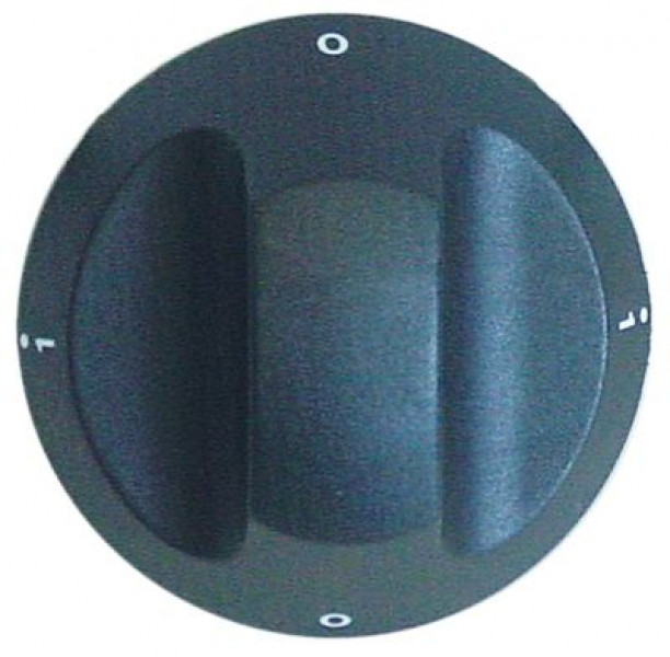 Рукоятка регулировочная переключатель 0-1-0-1 -°C ø 67мм ø ось 6x4,6мм срез сверху чёрн.