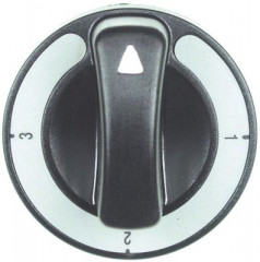 Рукоятка регулировочная переключатель 4х-шагов. ø 60мм ø ось 6x4,6мм срез сверху чёрн.