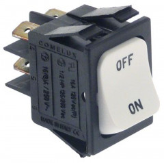 Выключатель балансирный монтажные размеры 30x22 мм бел. 2NO 250В присоединение плоский штекер 6,3 мм