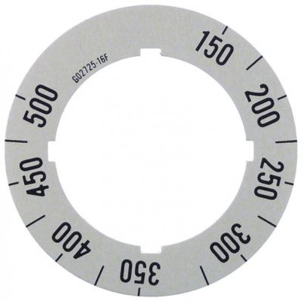 Маркировка регулировочной ручки термостат ø 59мм ø ось  -мм срез  - подходит для GARLAND серебрист.