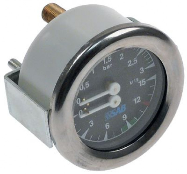 Манометр присоединение сзади резьба 1/8" ø 63мм диапазон давления 0-3 / 0-15бар