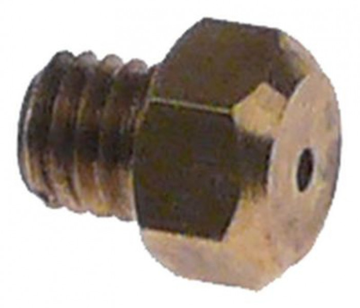 Жиклёр резьба M5x0,8 латунь Д 8,5мм ø отверстия 1,25мм Д резьбы 4,5мм