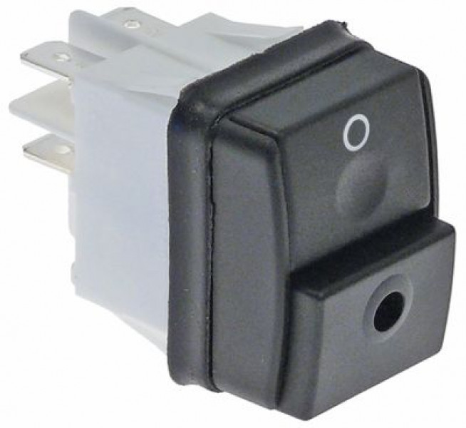 Выключатель кнопочный монтажные размеры 30x22 мм чёрн. 2NO 250В присоединение плоский штекер 6,3 мм