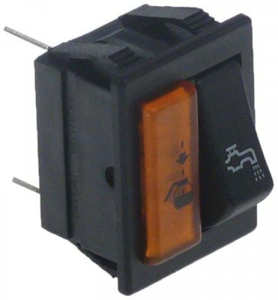 Выключатель балансирный кнопочный монтажные размеры 30x22 мм оранжев./чёрн.