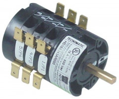 Выключатель поворотный 16А ø ось 5x5мм длина оси 23мм присоединение плоский штекер 6,3 мм