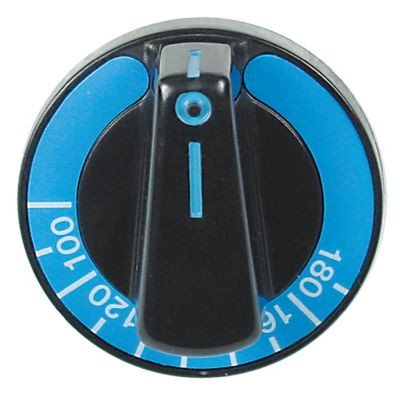 Рукоятка регулировочная термостат темп. макс. 180°C ø 60мм ø ось 6x4,6мм срез сверху