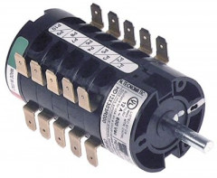 Выключатель поворотный 12А ø ось 6мм длина оси 22мм присоединение плоский штекер 6,3 мм