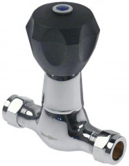 Клапан запорный общая длина 105мм присоединение к трубе ø 15мм