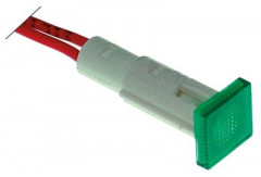 Лампочка сигнальная ø 10мм 230В зелён. длина провода 220мм