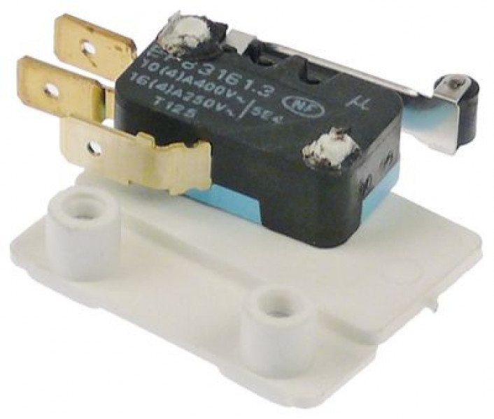 Микровключатель приводится в действие при помощи рычага-ролика