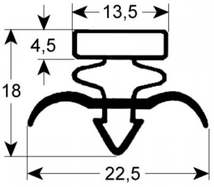 Уплотнитель изоляционный профиль 9171 Ш 496мм Д 526мм посадочный размер
