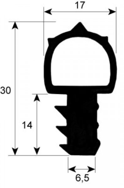 Уплотнитель дверной профиль 2075 Ш 530мм Д 695мм
