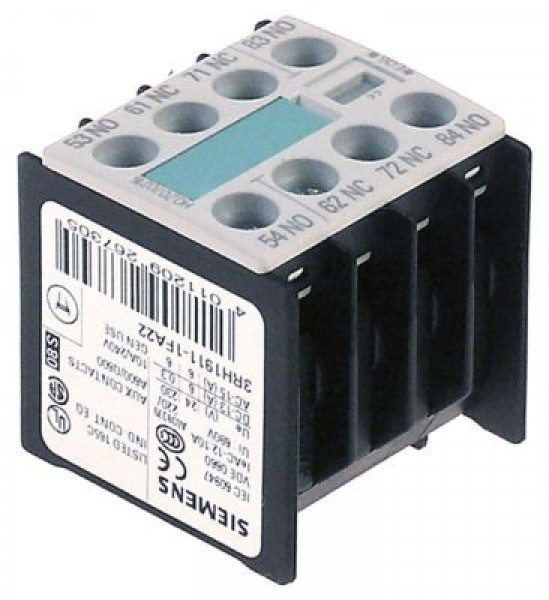 Контакт вспомогательный омническая нагрузка 10А тип 3RH1911-1FA22 AC15 3А для контактора 3RT101