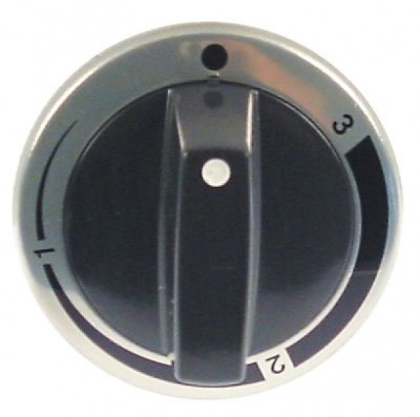 Рукоятка регулировочная регулятор энергии 1-3 ø 63мм ø ось 6x4,6мм срез сверху серебрист.