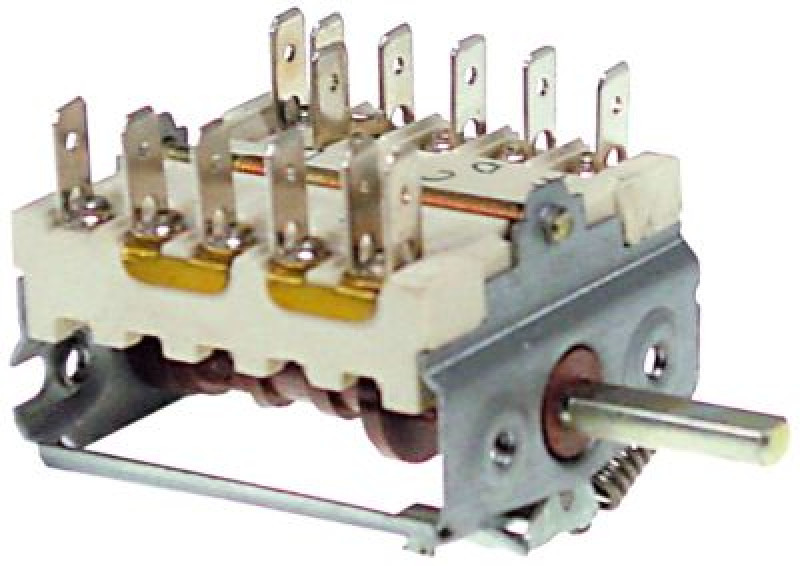 Выключатель кулачковый ø ось 6x4,6мм присоединение плоский штекер 8 положений включения