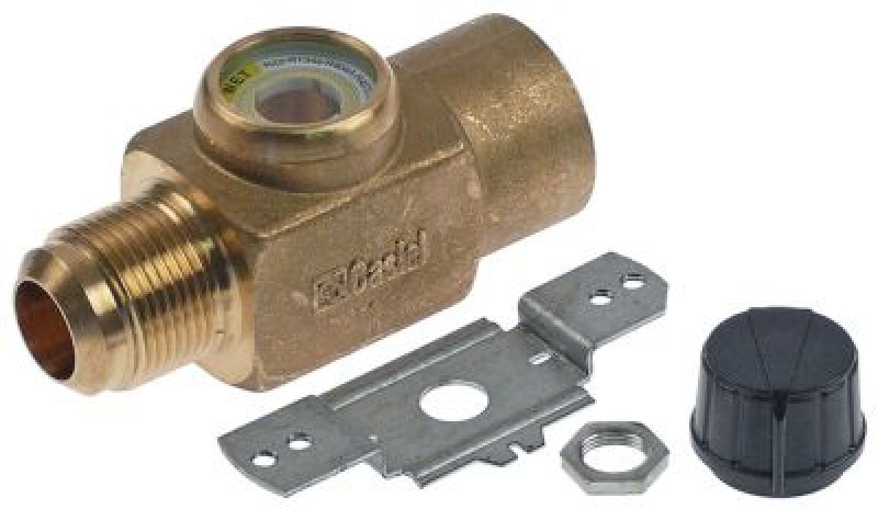 Стекло смотровое присоединение 1" UNF (3/4" SAE) Д 92мм с внутренн. и внешн. резьбой с индикатором