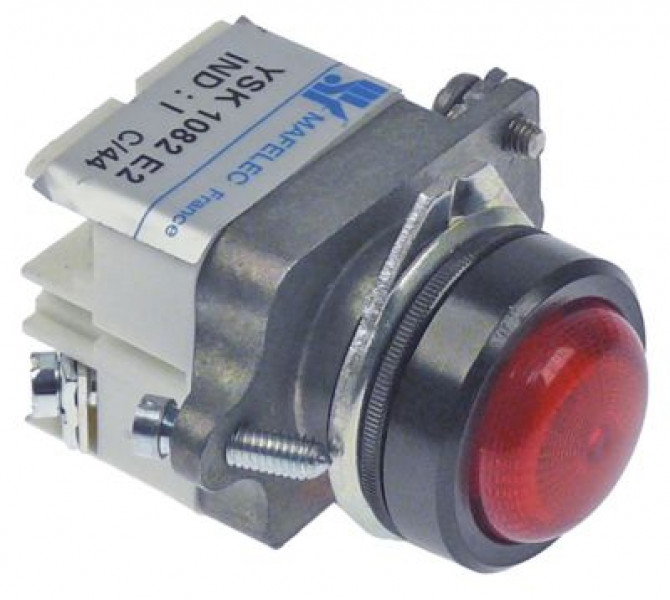 Оповещатель световой красн. монтажные размеры ø22 мм