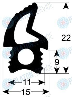 Уплотнение двери Unox KGN1036B (1,72 м) для печей конвекционных электрических серий XV,  XVC