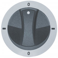 Рукоятка регулировочная переключатель 0-1-0-1 -°C ø 77мм ø ось 6x4,6мм срез сверху серебрист.