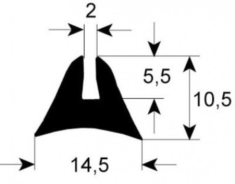 Уплотнитель для стекла профиль 1660 монтаж. поз-ция -