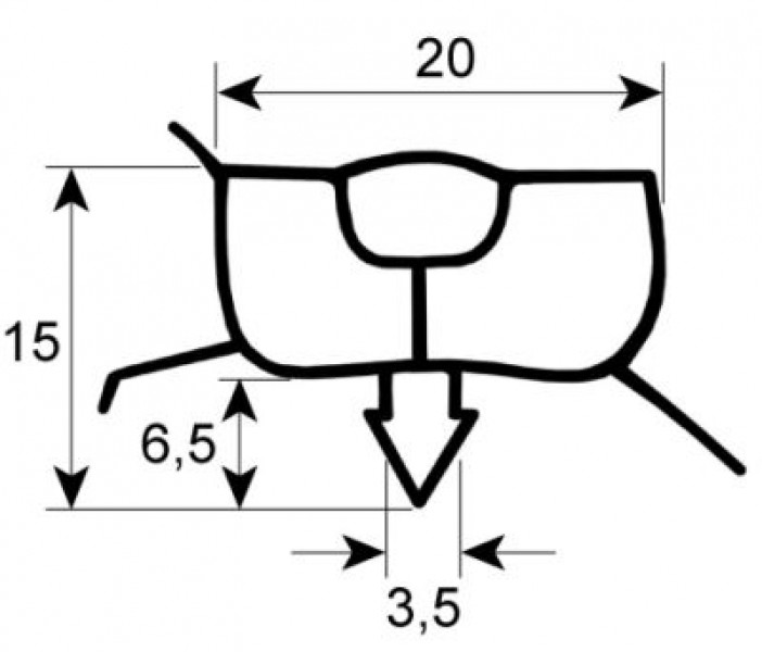 Уплотнитель изоляционный профиль 9967 Ш 960мм Д 640мм посадочный размер