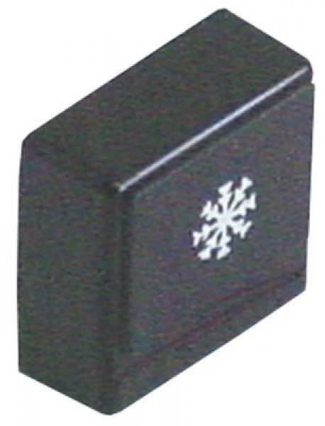 Выключатель нажимной кнопочный чёрн. холодное ополаскивание  - размер 23x23мм