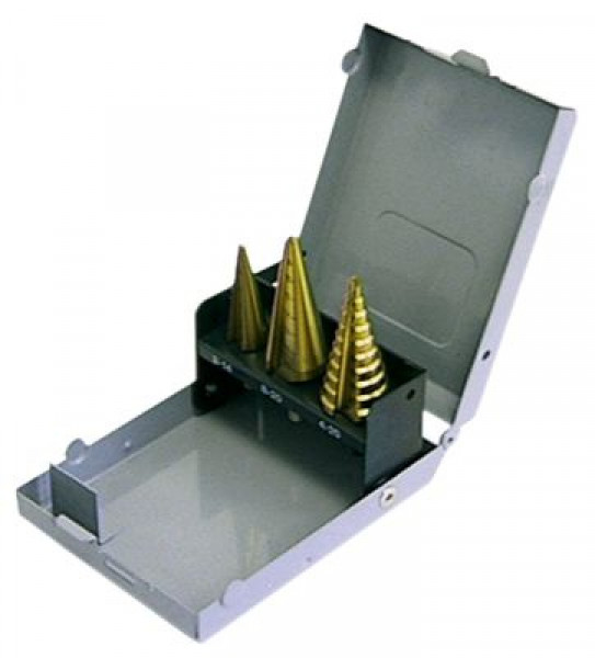 Набор свёрл ступенчатых и борфрез конических HSS-TiN 2x коническая борфреза (3-14 мм, 8-20 мм)