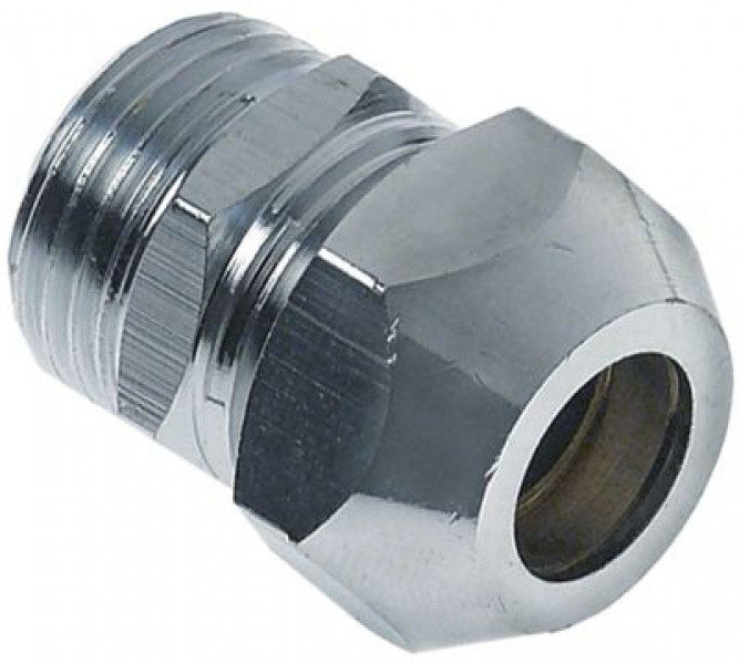 Штуцер вворачивающийся резьба 1/2" труба ø 12мм хромированная латунь