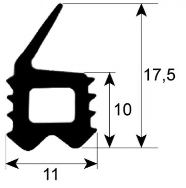 Уплотнитель дверной профиль 2708 Ш 500мм Д 730мм наружный размер