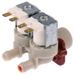 Клапан электромагнитный двойн. прямой выход 115мм пластмасса вход 3/4" 230 В перем. тока