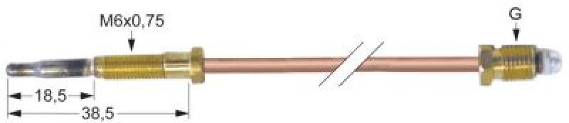 Термоэлемент M9x1 Д 500мм M6x0,75 острие алюминированное