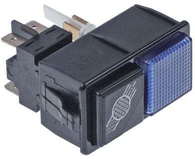 Комплект кнопок монтажные размеры 28,5x52,6 мм чёрн./син. 2NO/лампа  250В