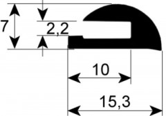 Уплотнитель для стекла профиль 1883 монтаж. поз-ция -