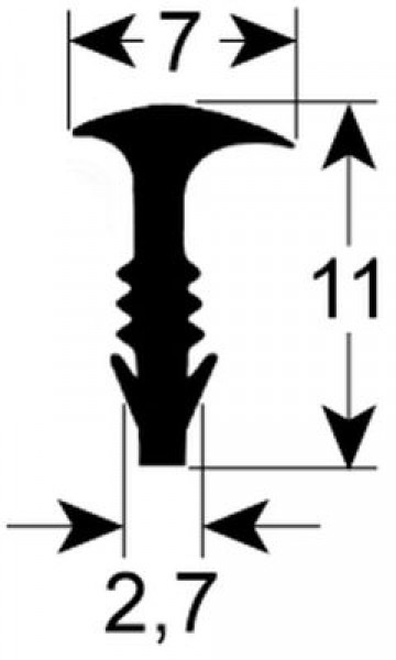 Уплотнитель дверной профиль 2980 Д 2820мм
