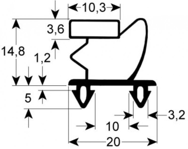 Уплотнитель изоляционный профиль 9795 Ш 595мм Д 790мм посадочный размер