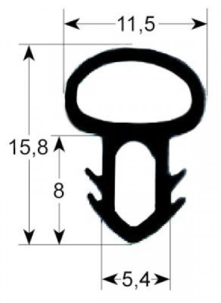 Уплотнитель дверной профиль 2040 Д 1800мм Кол-во в уп-вке 1